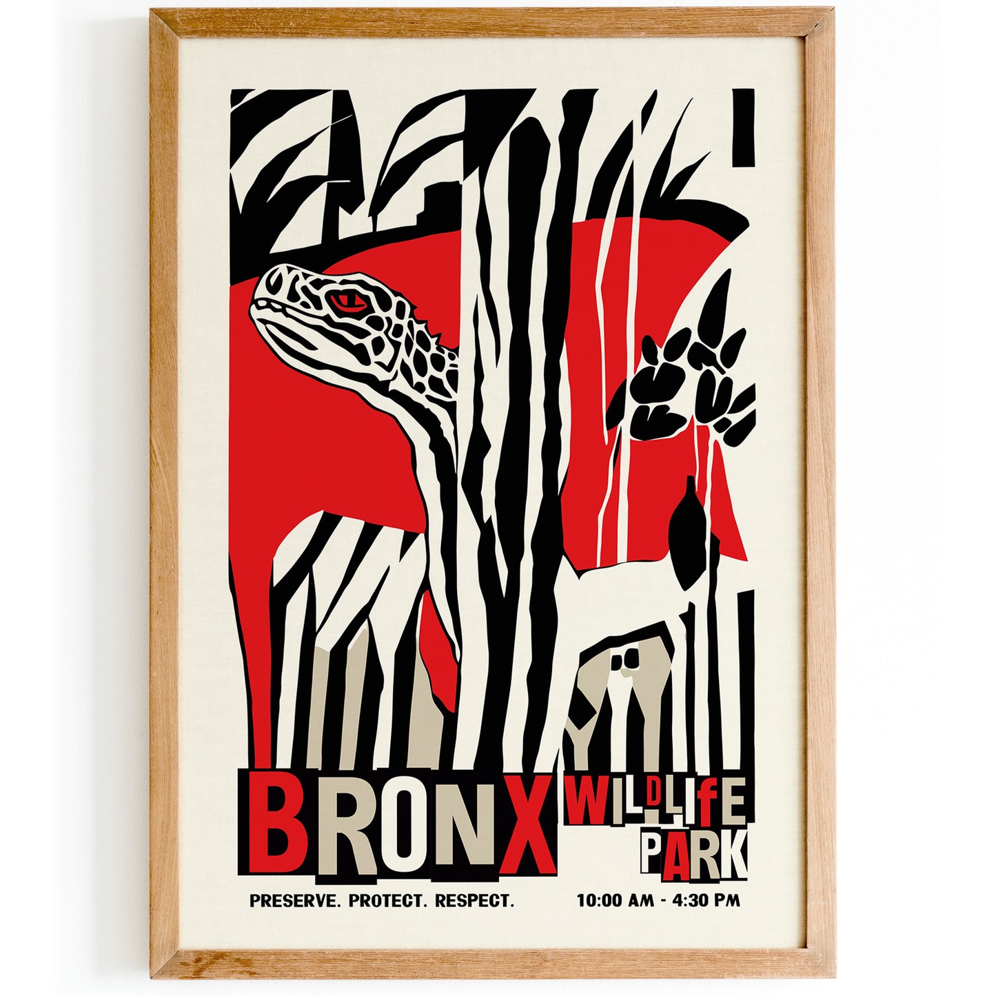 Bronx Wildlife Park Vintage Poster