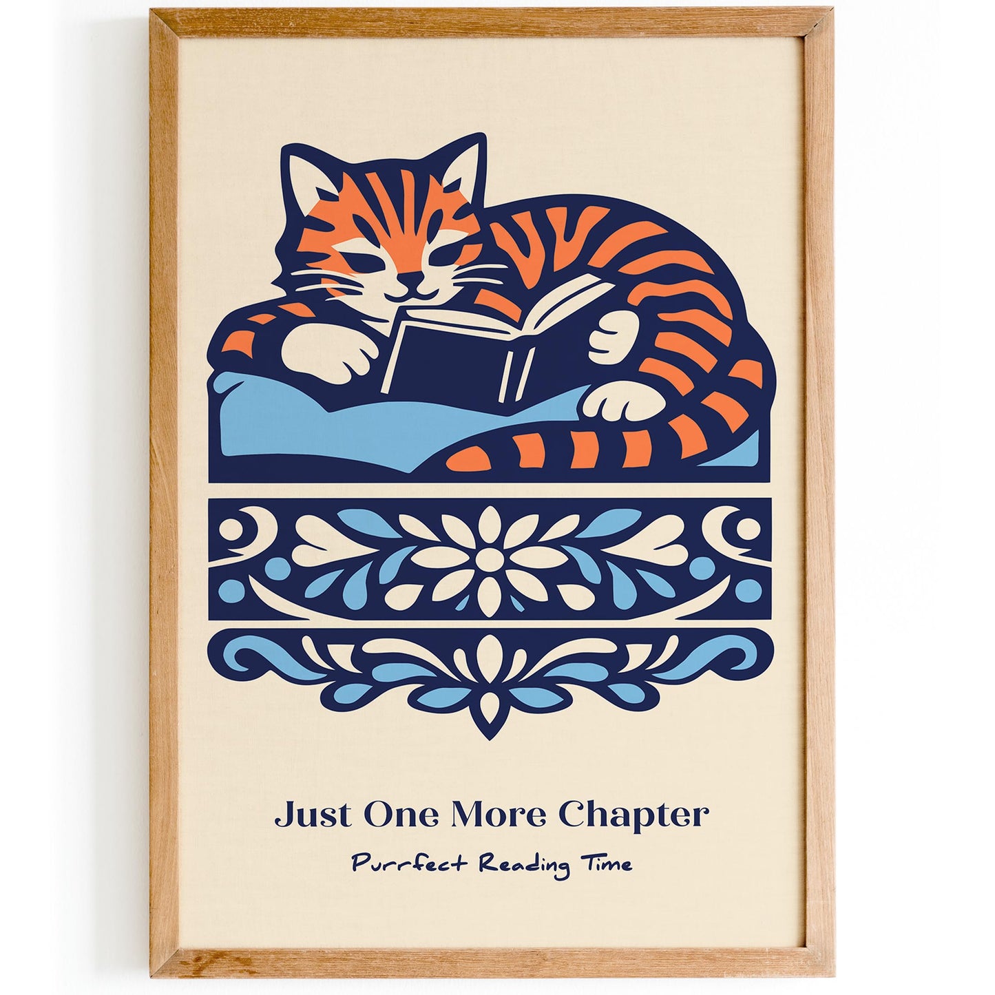 Just One More Chapter Reading Cat Poster