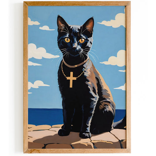 Father Purr - Funny Cat Priest Poster