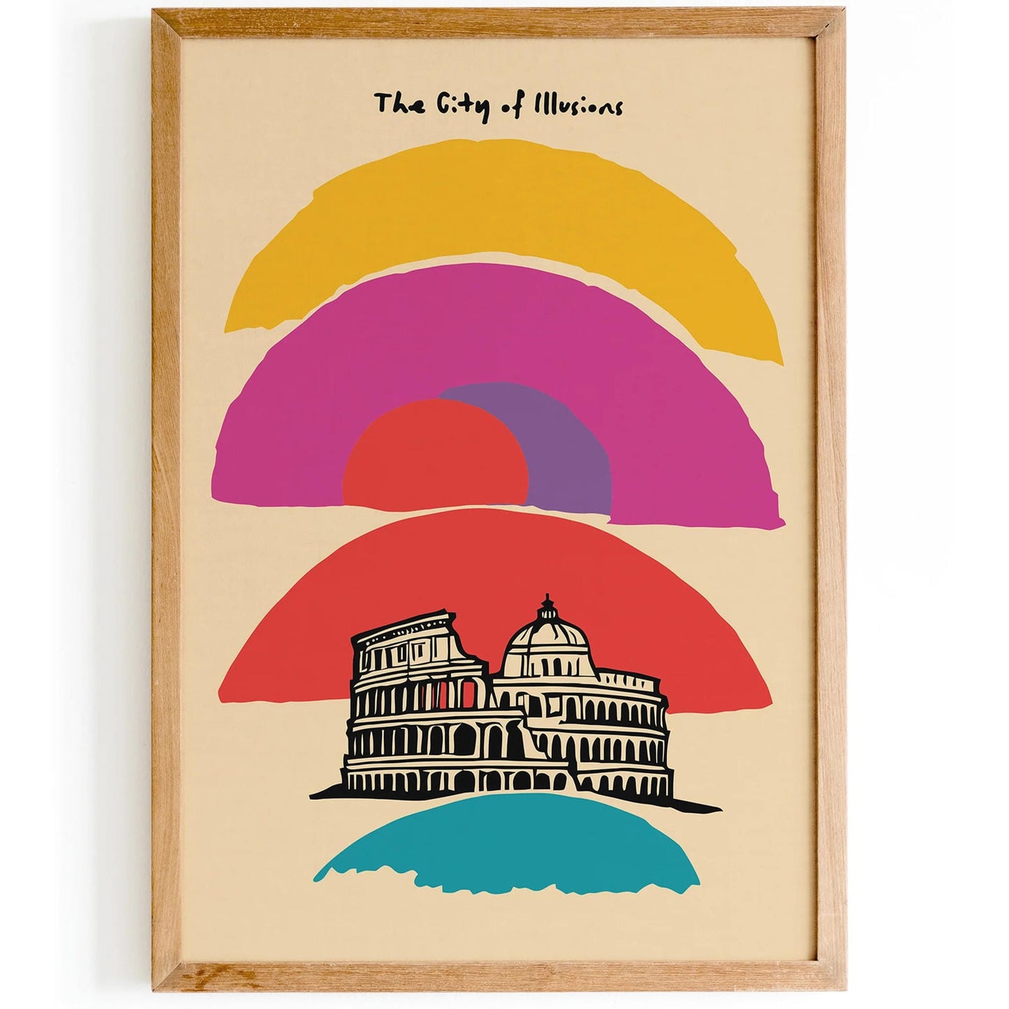 Rome Italy Colorful Travel Colosseum Poster