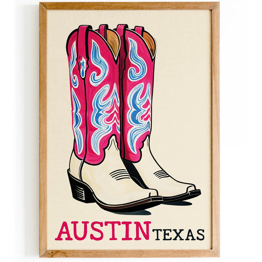 Stylish Texas Cowgirl Boots Print