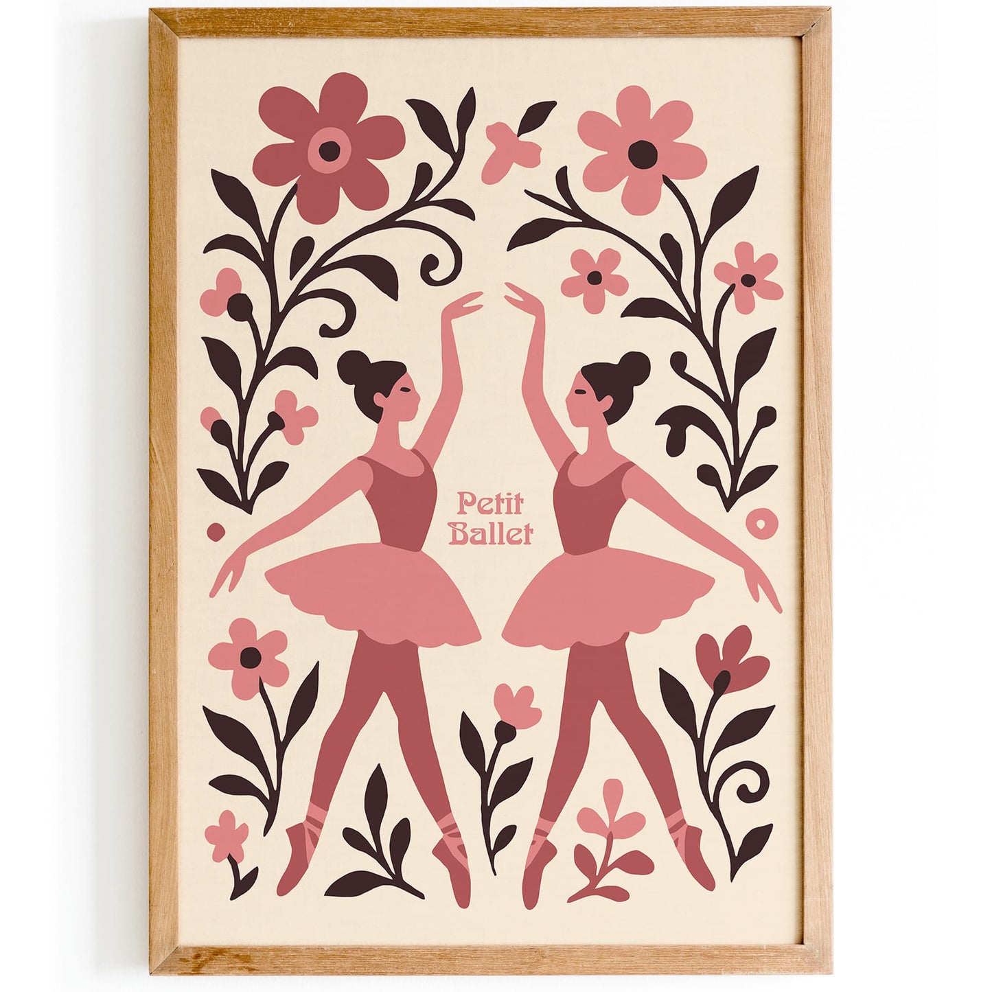 Pink Ballerina Poster - Girls Room Ballet Wall Art Decor