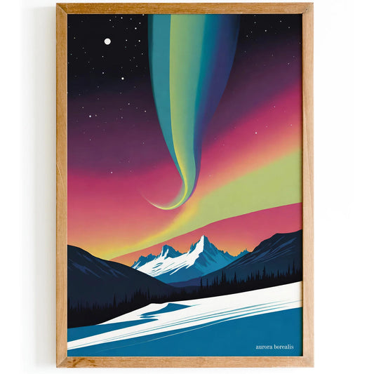 Aurora Borealis Landscape Poster