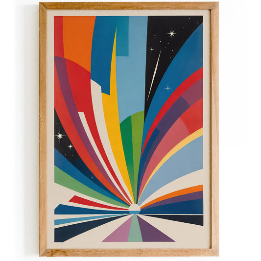 Colorful Retro Space Art Print