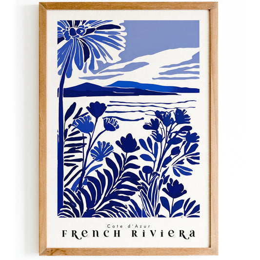 French Riviera Cote d Azur Blue Art Print