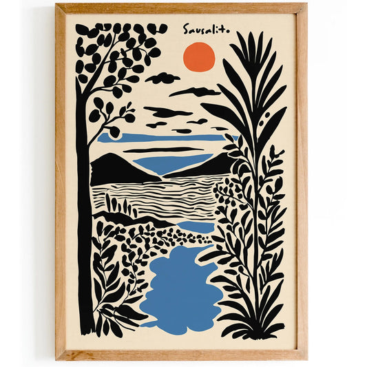 Marin County Sausalito Print – California Travel Poster