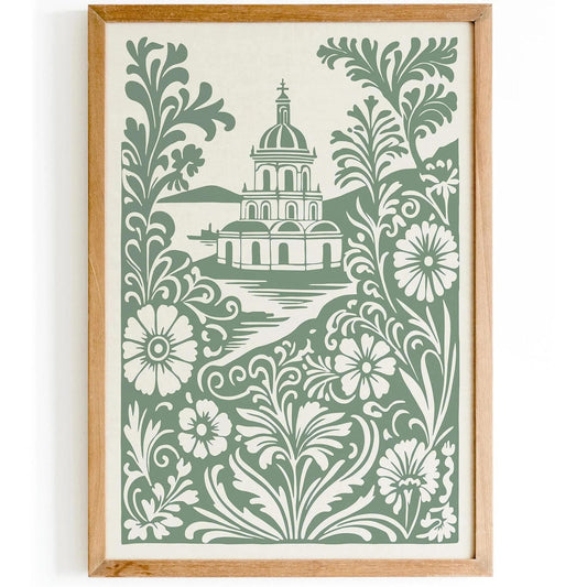 Portugal Architecture Poster, Vintage Scenic Print