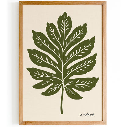 Le Naturel Green Vintage Leaf Poster