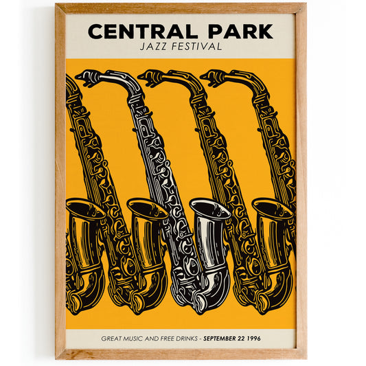 Central Park Jazz Festival Saxophones Poster