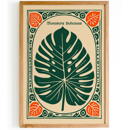 Monstera Deliciosa Bohemian Art Print