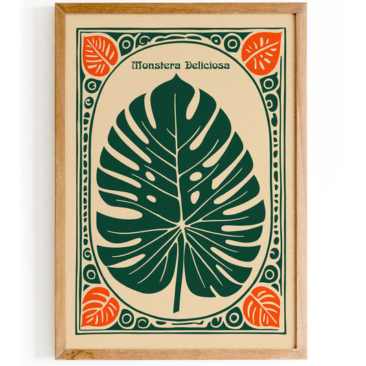Monstera Deliciosa Bohemian Art Print