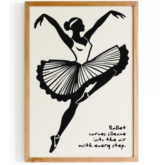 Black and White Ballet Music Poster