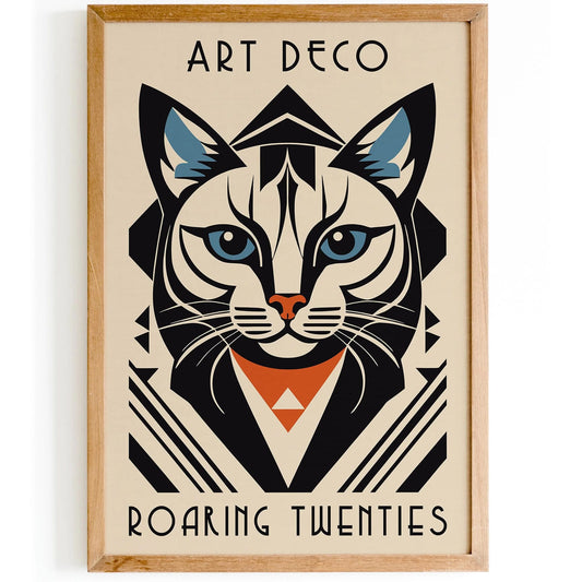 Art Deco Roaring Twenties Cat Poster