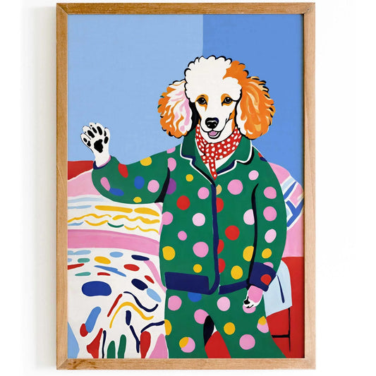 Poodle in Pajamas Poster Print