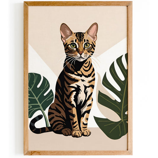 Cute Bengal Cat Art Print