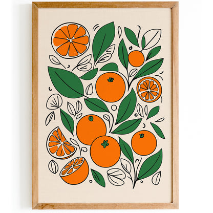 Oranges Minimalist Kitchen Poster