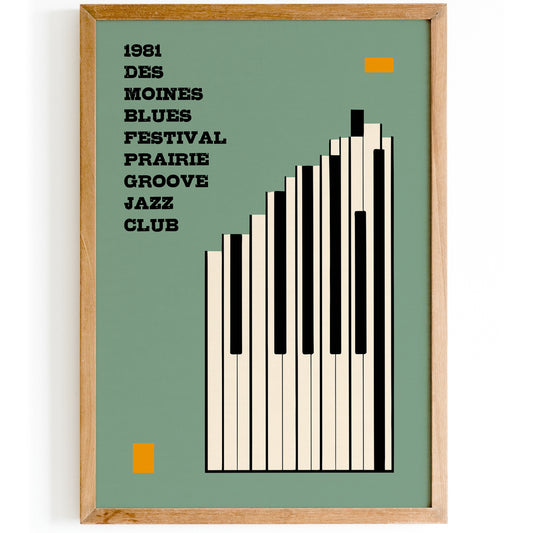 Vintage Des Moines Blues Festival Poster