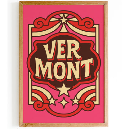 Vermont Travel Poster Funhouse Home Decor
