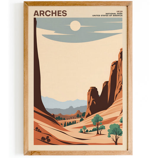 Arches National Park Retro Poster