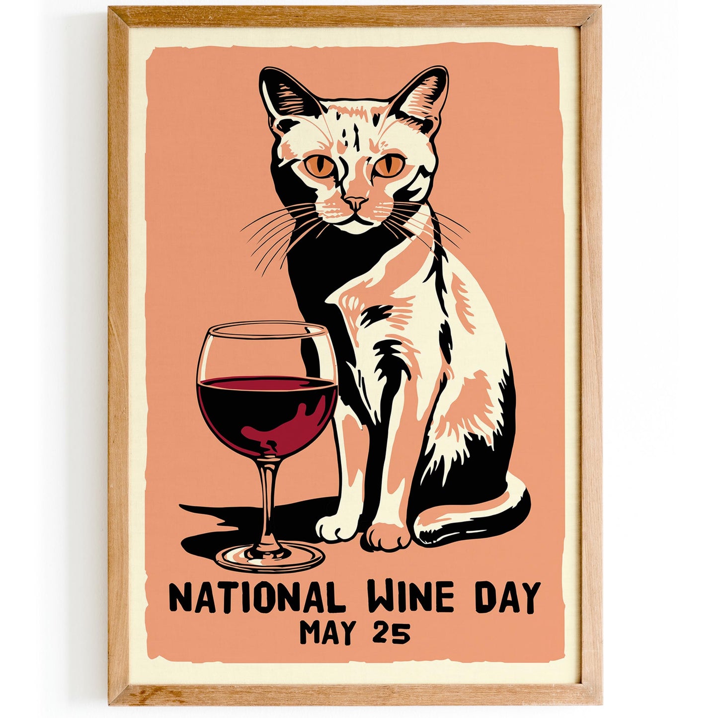 National Wine Day Cat Print