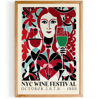 NYC Wine Festival 1988 Retro Art Print