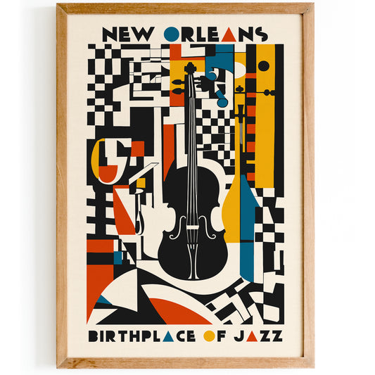 Birthplace of Jazz Retro Poster