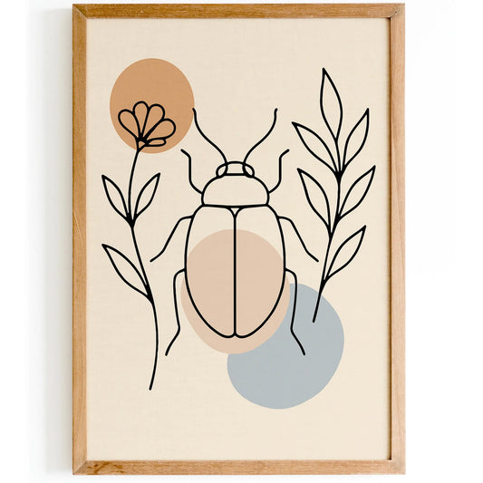 Line Art Bug Poster - Modern Nature Art Print