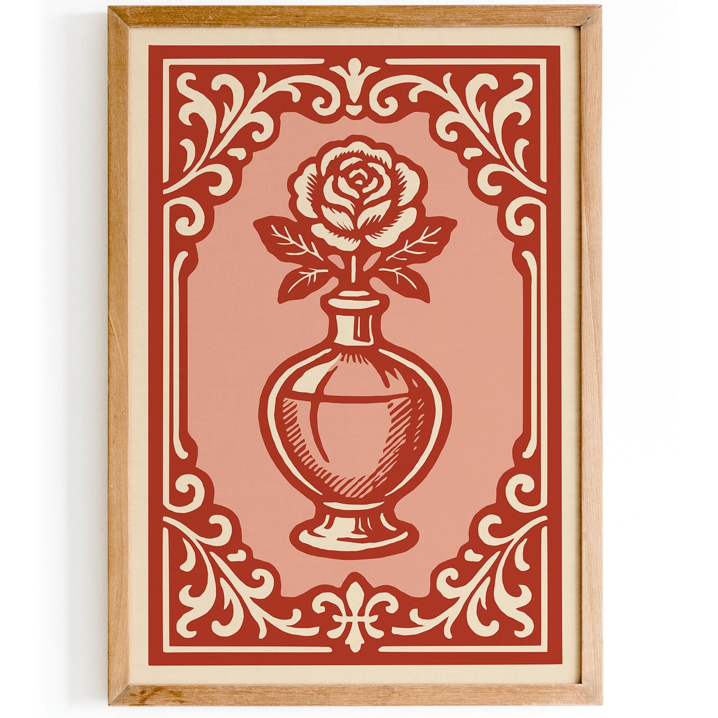 Bottle of Perfume Poster - Rococo Rose Art Print