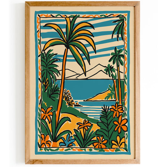 Tropical Colorful Scenic Wall Art Print