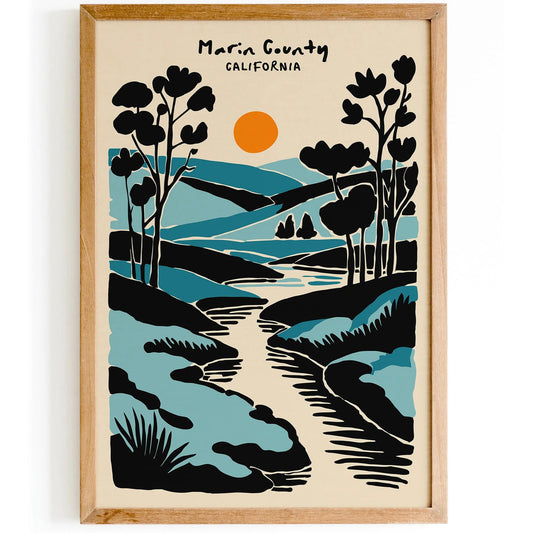 Marin County, California Travel Poster