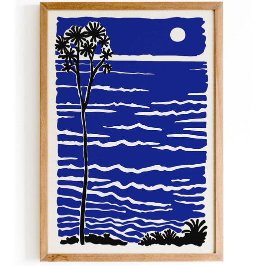 Abstract Blue Ocean and Sky Poster