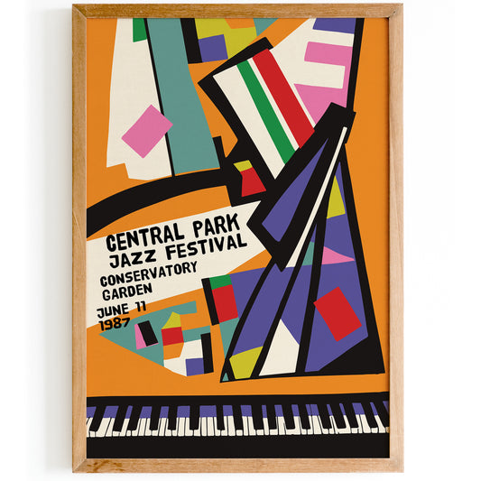 Colorful Vintage Central Park Jazz Fest Print