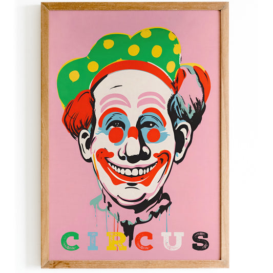 Vintage Circus Poster - Retro Clown Art Print