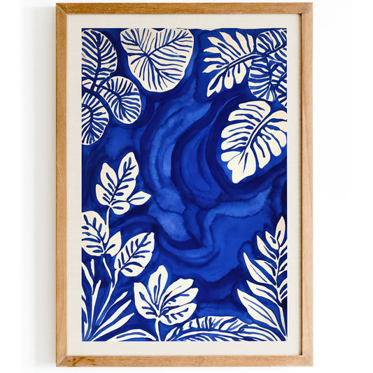 Indigo Blue Nature Wall Art - Japanese Art Print