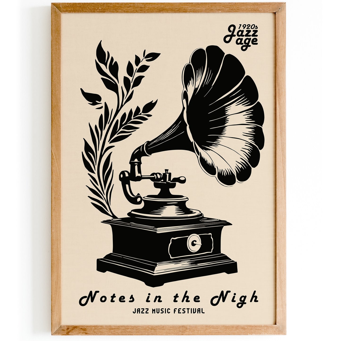 Vintage Gramophone Music Poster