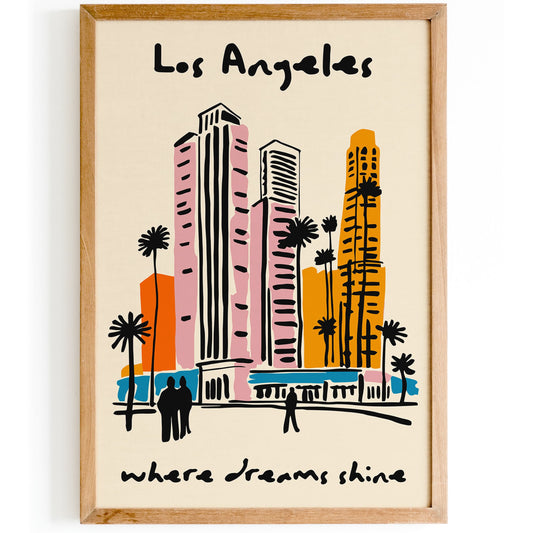 Los Angeles Where Dreams Shine Poster