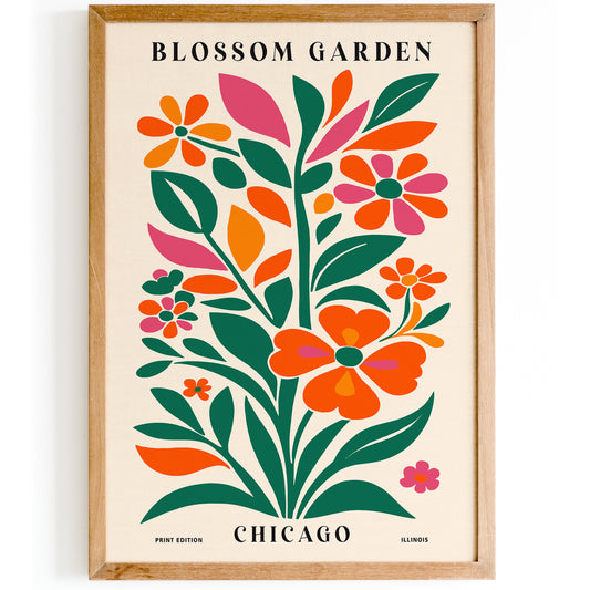 Blossom Garden Chicago Floral Poster