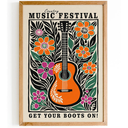 Country Music Folk Poster