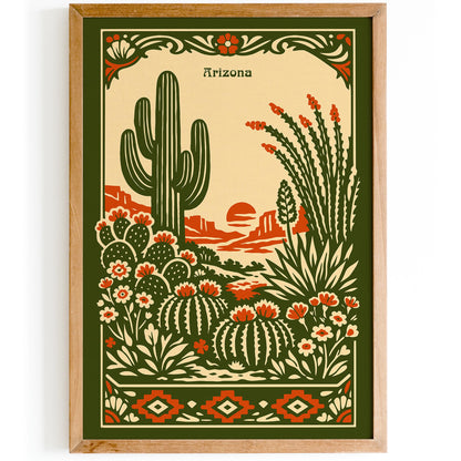 Arizona Desert Landscape Travel Poster