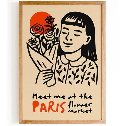 Meet me at the Paris Flower Market Poster