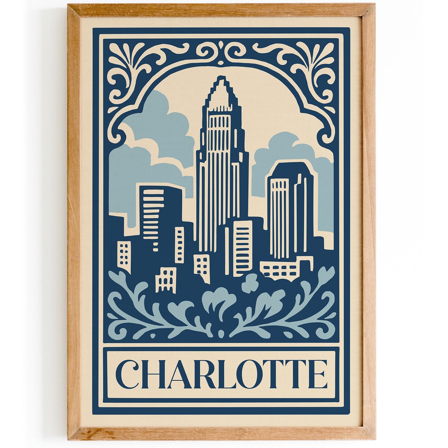 Charlotte, USA Travel Poster – Charlotte Wall Art Print