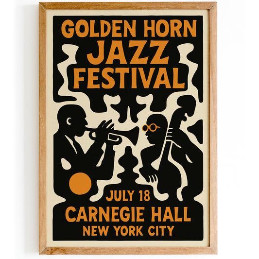 Golden Horn Jazz Festival Poster - Vintage Music Print