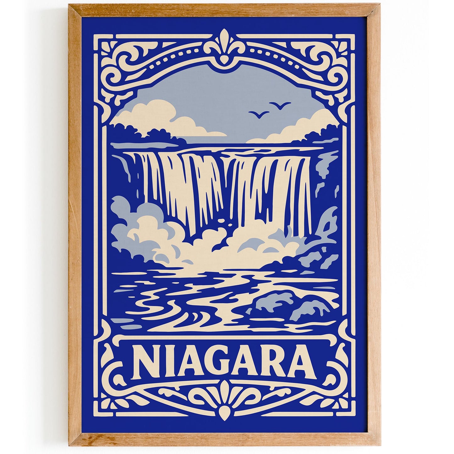 Niagara Landscape Poster - Blue Travel Wall Art Print