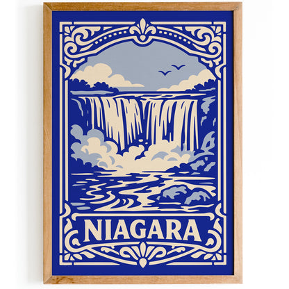 Niagara Landscape Poster - Blue Travel Wall Art Print