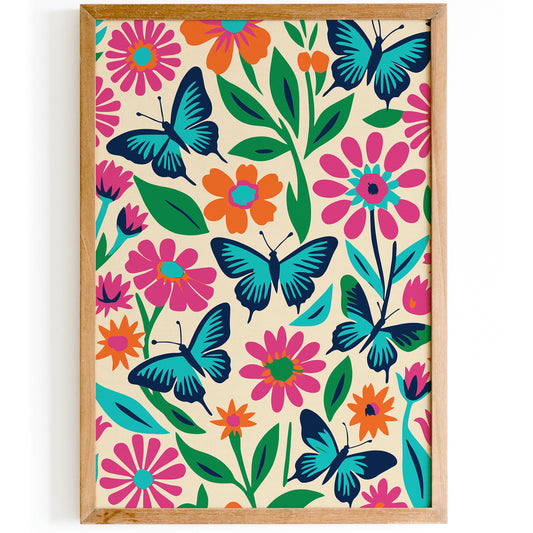 Colorful Butterflies Garden Wall Art