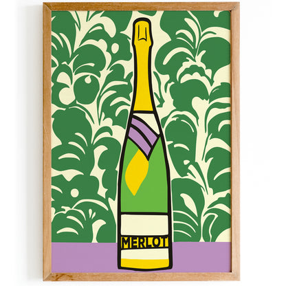 Merlot Champagne Vintage Poster