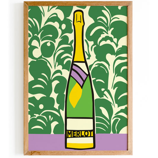 Merlot Champagne Vintage Poster