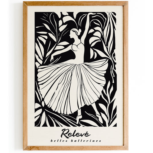 Black and White Ballet Poster