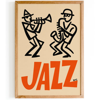 Retro NYC Jazz Music Poster