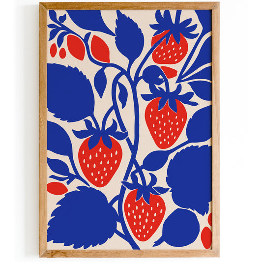 Blue Strawberry Wall Art